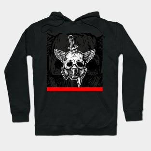 Tattoo style skull in gasmask Hoodie